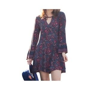 American Eagle Long Sleeve Cutout Paisley Dress NWT Size S